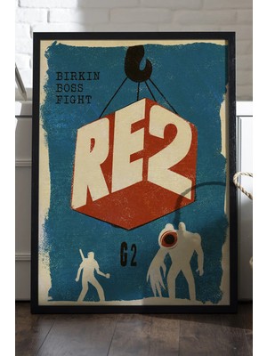 Duvarda Resident Evil Siyah Ahşap Çerçeveli Poster, Dekoratif Oyun Duvar Tablosu