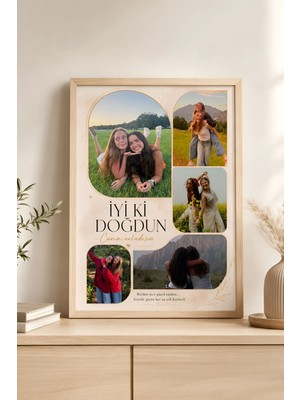 Duvarda Kişiye Özel Doğum Günü Tablosu, Kişiselleştirilebilir Hediye Poster, Arkadaş Çerçeveli Tablo