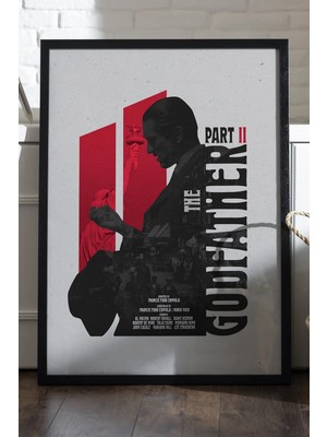 Duvarda The Godfather Siyah Ahşap Çerçeveli Poster, Film Duvar Tablosu