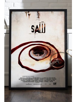 Duvarda Testere Siyah Ahşap Çerçeveli Poster, Film Duvar Tablosu