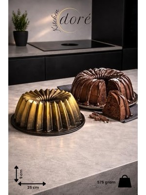 Yağmur Store Yıldız Tasarım Kek Kalıbı Royal Gold Kalın Döküm Üç Katmanlı Kaplama 575 Gram