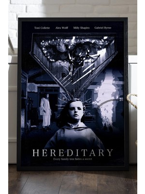 Duvarda Hereditary Siyah Ahşap Çerçeveli Poster, Dekoratif Film Duvar Tablosu