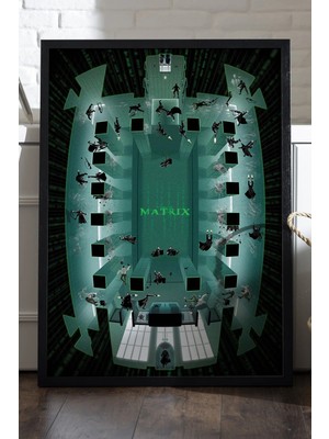 Duvarda Matrix Siyah Ahşap Çerçeveli Poster, Film Duvar Tablosu