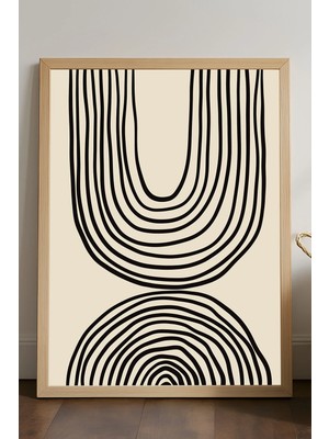Duvarda Ripple Ahşap Çerçeveli Poster, Dekoratif Sanatsal Duvar Tablosu