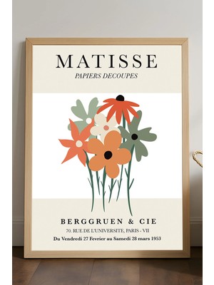 Duvarda Henri Matisse Doğal Ahşap Çerçeveli Poster, Dekoratif Sanatsal Duvar Tablosu