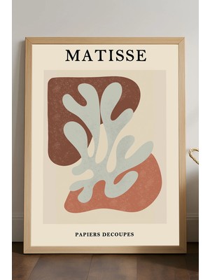 Duvarda Henri Matisse Doğal Ahşap Çerçeveli Poster, Dekoratif Sanatsal Duvar Tablosu