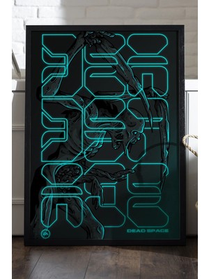 Duvarda Dead Space Siyah Ahşap Çerçeveli Poster, Dekoratif Oyun Duvar Tablosu