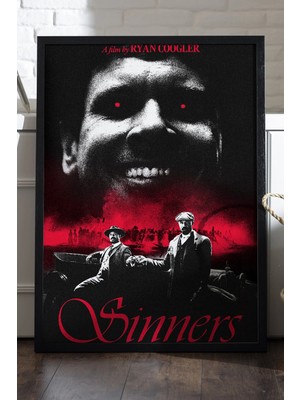 Duvarda Sinners Siyah Ahşap Çerçeveli Poster, Dekoratif Film Duvar Tablosu
