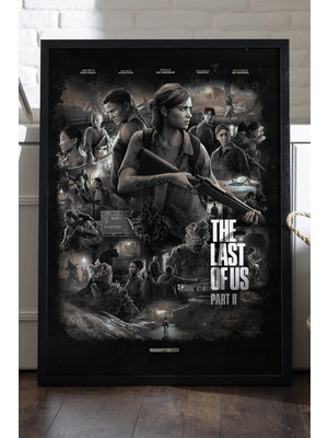 Duvarda The Last Of Us Part Iı Siyah Ahşap Çerçeveli Poster, Dekoratif Oyun Duvar Tablosu