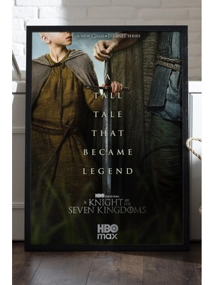 Duvarda A Knight Of The Seven Kingdoms Ahşap Çerçeveli Poster, Dekoratif Film Duvar Tablosu