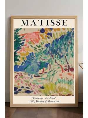 Duvarda Henri Matisse Doğal Ahşap Çerçeveli Poster, Dekoratif Sanatsal Duvar Tablosu
