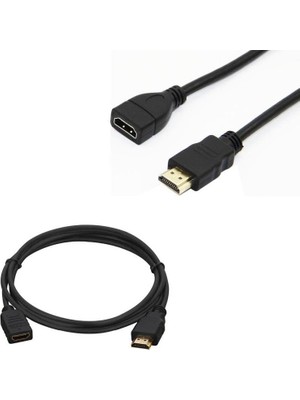 Yağmur Store Erkek Di̇şi̇ Gold Uçlu 50 cm Uzatma HDMI Kablo (Mi̇ni̇ Hd Rec. Içi̇n)