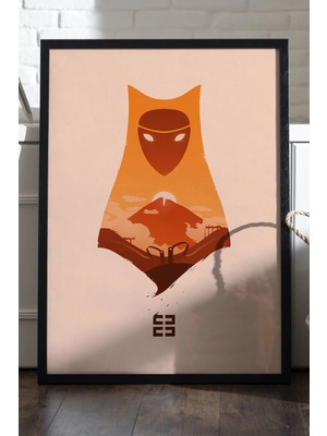 Duvarda Journey Siyah Ahşap Çerçeveli Poster, Dekoratif Oyun Duvar Tablosu