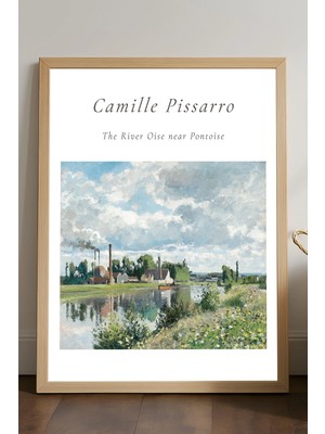 Duvarda Camille Pissarro Doğal Ahşap Çerçeveli Poster, Dekoratif Sanatsal Duvar Tablosu