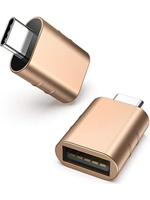 Yağmur Store USB C - USB Adaptör  USB C Fiş USB 3 Soket Adaptör iPhone 15 Pro Max iMac iPad Mini/pro 2021 MacBook Pro Air 2023 ve Diğer Tip C Cihazlar ile Uyumlu, Altın