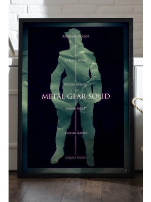 Duvarda Metal Gear Solid Siyah Ahşap Çerçeveli Poster, Dekoratif Oyun Duvar Tablosu