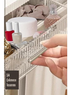 NY Home Premium Yapışkanlı Duvar Rafı Organizer, Banyo Mutfak Rafı, 70X40X10 Cm, Çekmeceli, Kancalı, Suya Dayanıklı, Delme Gerektirmez