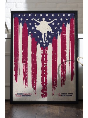 Duvarda The Boys Siyah Ahşap Çerçeveli Poster, Dekoratif Dizi Duvar Tablosu