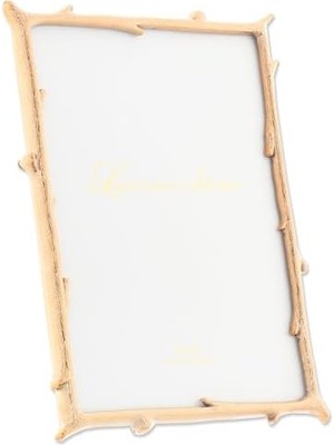 Yağmur Store 5 x 7 Altın Metal Resim Çerçevesi Doğal Branch Tasarım Resim Çerçevesi