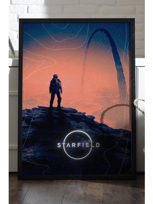 Duvarda Starfield Siyah Ahşap Çerçeveli Poster, Dekoratif Oyun Duvar Tablosu
