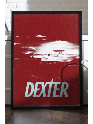 Duvarda Dexter Siyah Ahşap Çerçeveli Poster, Dekoratif Dizi Duvar Tablosu