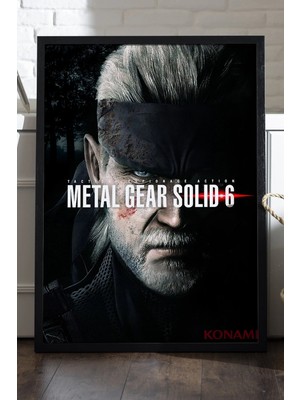 Duvarda Metal Gear Solid Siyah Ahşap Çerçeveli Poster, Dekoratif Oyun Duvar Tablosu
