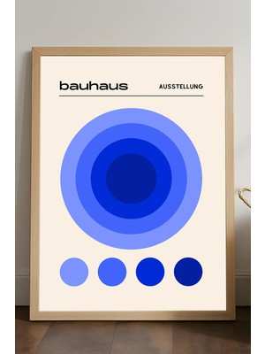 Duvarda Bauhaus Doğal Ahşap Çerçeveli Poster, Dekoratif Sanatsal Duvar Tablosu