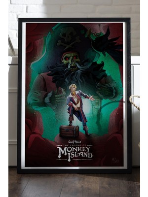 Duvarda Sea Of Thieves Siyah Ahşap Çerçeveli Poster, Dekoratif Oyun Duvar Tablosu