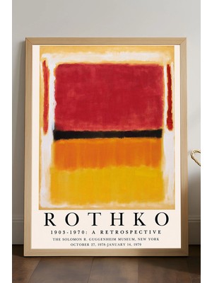 Duvarda Rothko Doğal Ahşap Çerçeveli Poster, Dekoratif Sanatsal Duvar Tablosu