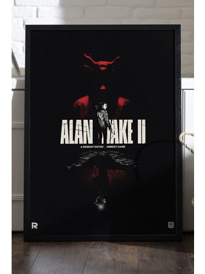 Duvarda Alan Wake Siyah Ahşap Çerçeveli Poster, Dekoratif Oyun Duvar Tablosu