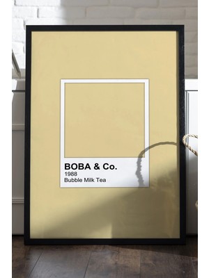 Duvarda Pantone Bubble Milk Siyah Ahşap Çerçeveli Poster, Dekoratif Duvar Tablosu
