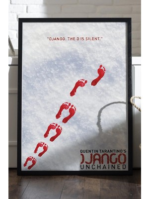 Duvarda Django Unchained Siyah Ahşap Çerçeveli Poster, Film Duvar Tablosu