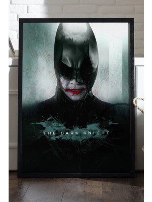 Duvarda The Dark Knight Siyah Ahşap Çerçeveli Poster, Film Duvar Tablosu