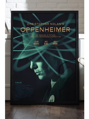 Duvarda Oppenheimer Siyah Ahşap Çerçeveli Poster, Film Duvar Tablosu