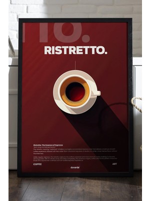 Duvarda Ristretto Kahve Siyah Ahşap Çerçeveli Poster, Dekoratif Duvar Tablosu