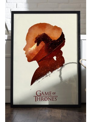 Duvarda Game Of Thrones Siyah Ahşap Çerçeveli Poster, Film Duvar Tablosu