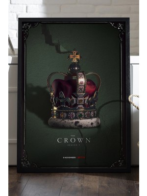 Duvarda The Crown Siyah Ahşap Çerçeveli Poster, Film Duvar Tablosu