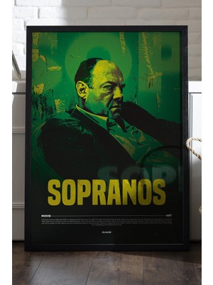 Duvarda Sopranos Siyah Ahşap Çerçeveli Poster, Dizi Duvar Tablosu