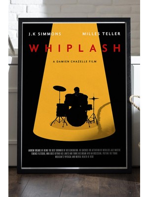 Duvarda Whiplash Siyah Ahşap Çerçeveli Poster, Dekoratif Film Duvar Tablosu