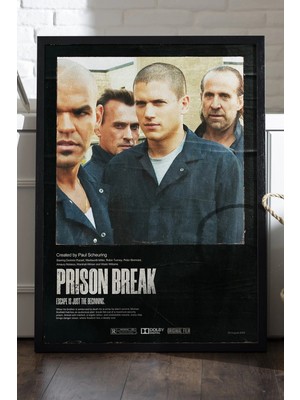 Duvarda Prison Break Siyah Ahşap Çerçeveli Poster, Film Duvar Tablosu