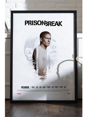 Duvarda Prison Break Siyah Ahşap Çerçeveli Poster, Dizi Duvar Tablosu