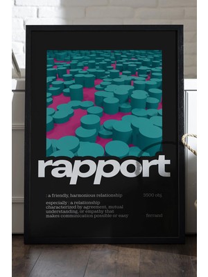 Duvarda Rapport Siyah Ahşap Çerçeveli Poster, Dekoratif Hediyelik Duvar Tablosu