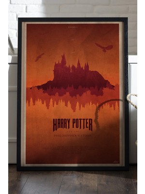 Duvarda Harry Potter Siyah Ahşap Çerçeveli Poster, Film Duvar Tablosu