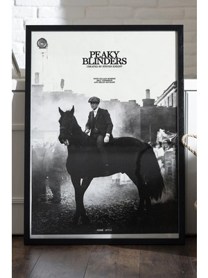 Duvarda Peaky Blinders Siyah Ahşap Çerçeveli Poster, Dizi Duvar Tablosu