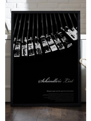 Duvarda Schindler's List Siyah Ahşap Çerçeveli Poster, Film Duvar Tablosu