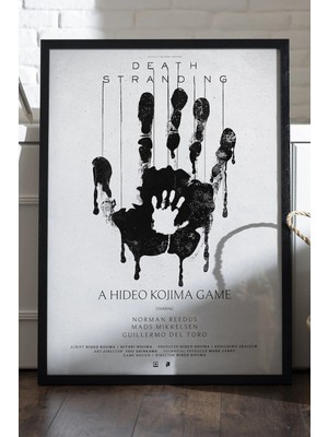 Duvarda Death Stranding Siyah Ahşap Çerçeveli Poster, Dekoratif Oyun Duvar Tablosu