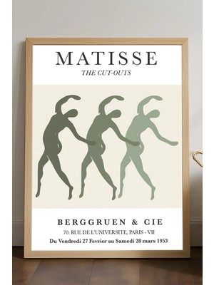 Duvarda Henri Matisse Doğal Ahşap Çerçeveli Poster, Dekoratif Sanatsal Duvar Tablosu