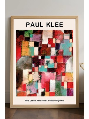 Duvarda Paul Klee Doğal Ahşap Çerçeveli Poster, Dekoratif Sanatsal Duvar Tablosu