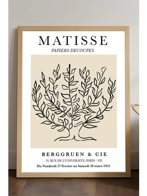 Duvarda Henri Matisse Doğal Ahşap Çerçeveli Poster, Dekoratif Sanatsal Duvar Tablosu