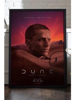 Duvarda Dune Siyah Ahşap Çerçeveli Poster, Dekoratif Film Duvar Tablosu